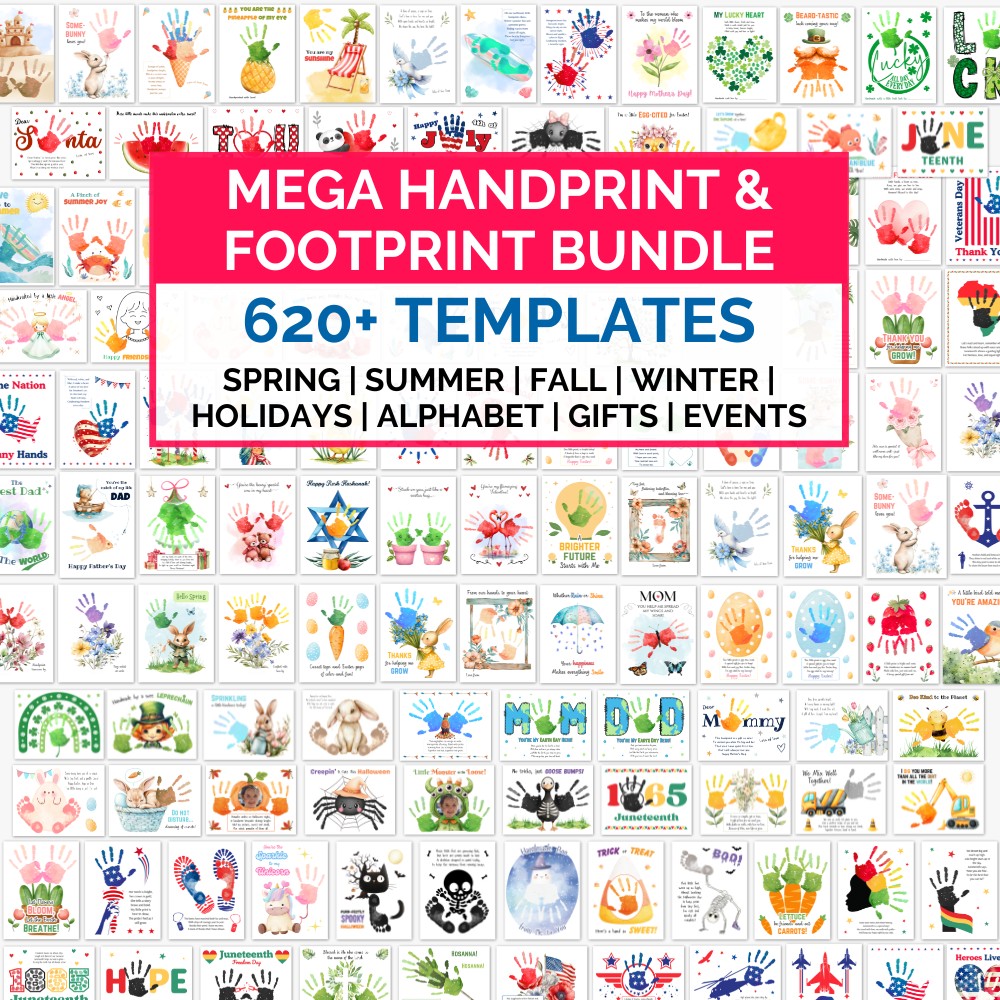 Mega Handprint & Footprint Crafts Bundle for Kids