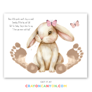 Bunny Footprint Craft Keepsake For Kids