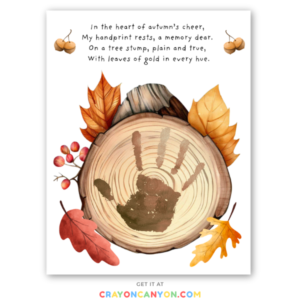 Printable Fall Tree Stump Handprint Keepsake Craft