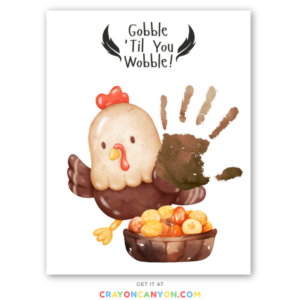 Printable Thanksgiving Turkey Gobble Handprint Keepsake Craft