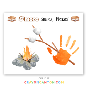 Printable Camping S'more Smiles Handprint Keepsake Craft