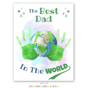 Printable Father's day handprint craft for dad including best dad in the world