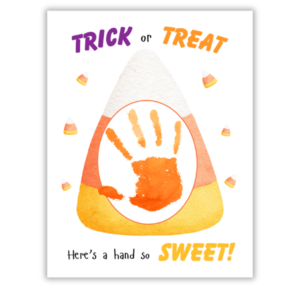 Printable Halloween Candycorn Handprint Keepsake Craft