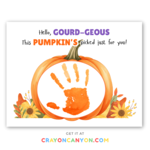 Printable Fall Pumpkin Handprint Keepsake Craft with funny pun