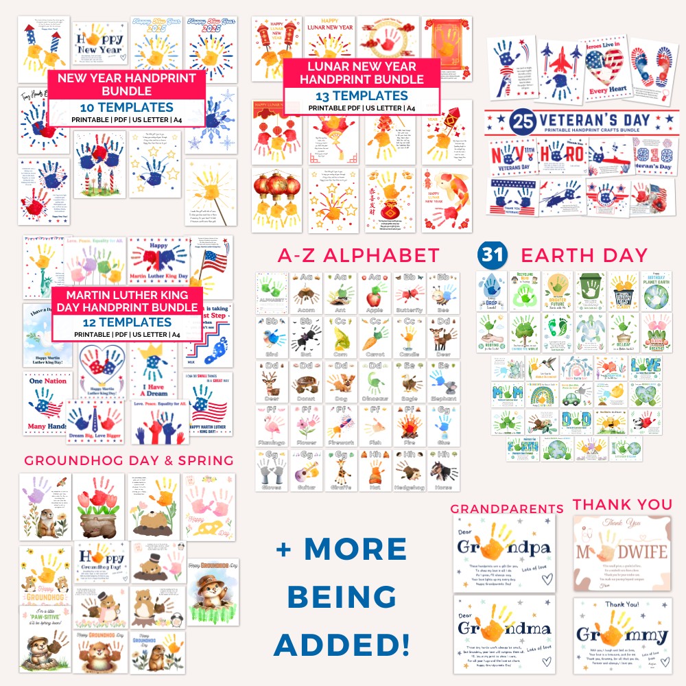 Mega Handprint & Footprint Crafts Bundle for Kids