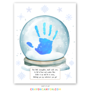Printable Christmas Snowglobe Handprint Keepsake Craft