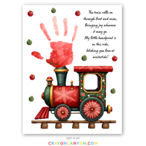 Printable Christmas Train Handprint Keepsake Craft