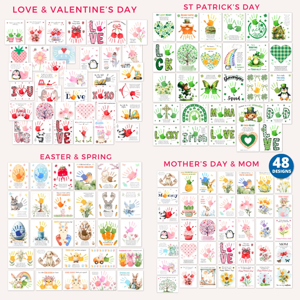 Mega Handprint & Footprint Crafts Bundle for Kids