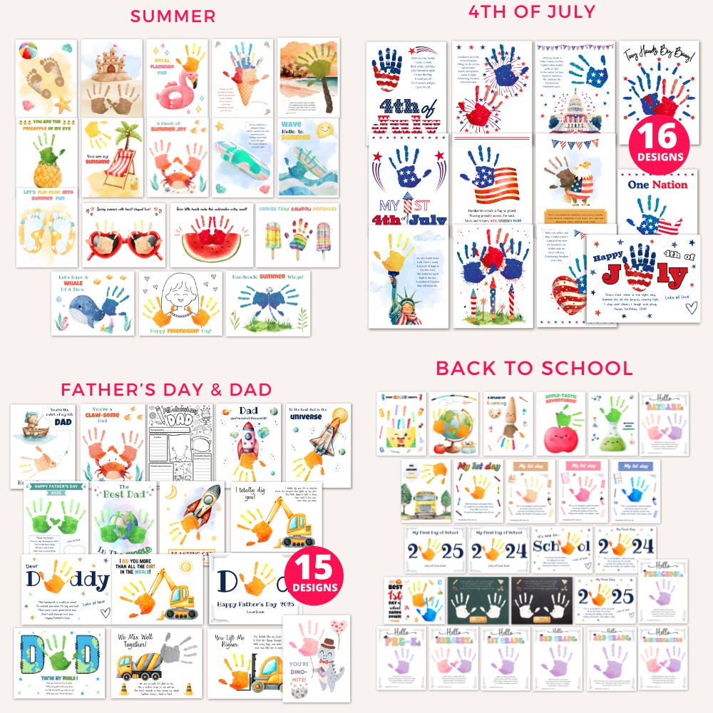 Mega Handprint & Footprint Crafts Bundle for Kids
