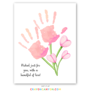 Printable Tulips Flower Handprint Keepsake Craft