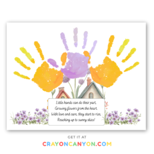 Printable Cottage Flower Handprint Keepsake Craft