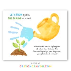 Printable Spring Watering Can Handprint Keepsake Craft - Let's Grow Together