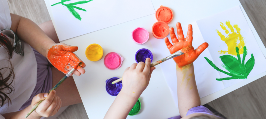 Handprint crafts for kids making flowers