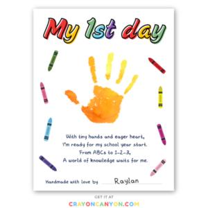 My 1st Day Handprint Craft Printable